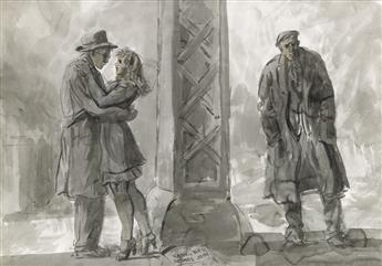 REGINALD MARSH Urban Lovers Under the El.